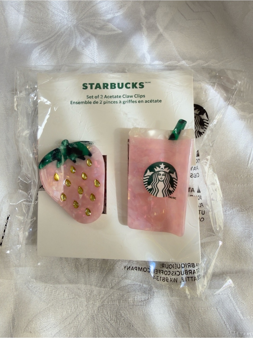 Starbucks Pink Drink Clips and Pink Wristlet - Picture 6 of 6
